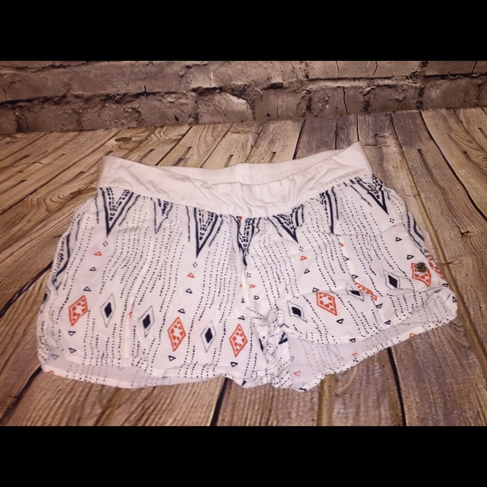 Roxy Soft Comfy White colorful beach shorts size S